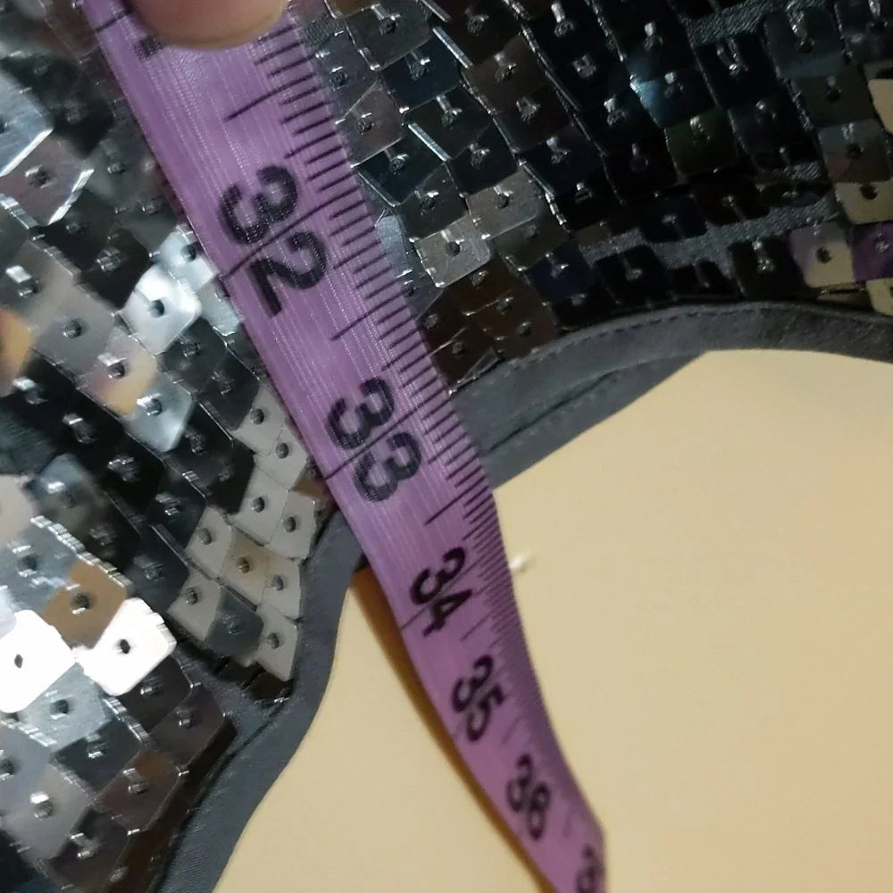 Joe Fresh| NWT Silver Spaghetti Strap Square Sequined Dress - Picture 7 of 13